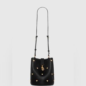 Rebecca Minkoff Black Crossbody Bag with Gold Heart Accents